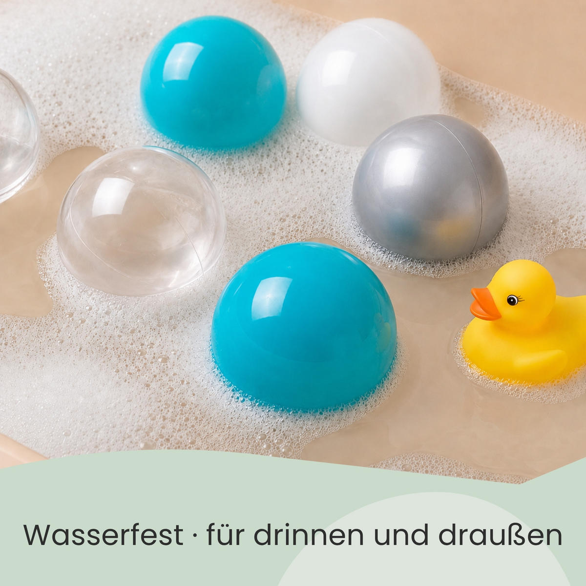 BÄLLEBAD-BÄLLE 200 Stück, Türkis/Grau/Weiß/Transparent, 5.5 cm - Türkis, Kunststoff (5.5/5.5/5.5cm) - Littletom