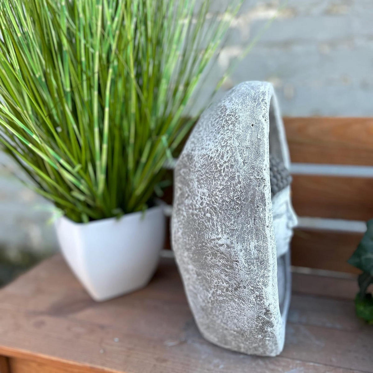 STEINFIGUR Meditationsstein Shiva Kopf frostfest wetterfest Steinguss - Grau, Stein (21/28/14cm) - stoneandstyle