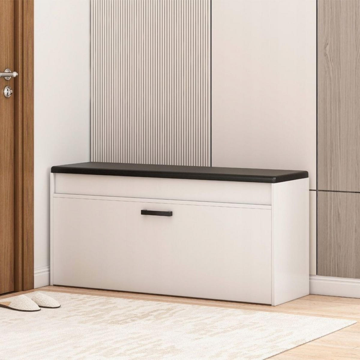 SCHUHSCHRANK, weiß 100/35/49 cm - Weiß, Holzwerkstoff (100/49/35cm)