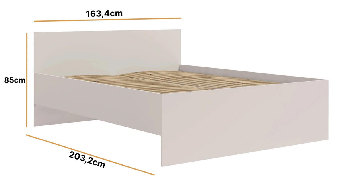 BETT 160x200 cm Kaschmir - mit Lattenrost - Modena - Beige, Holz - Ravio