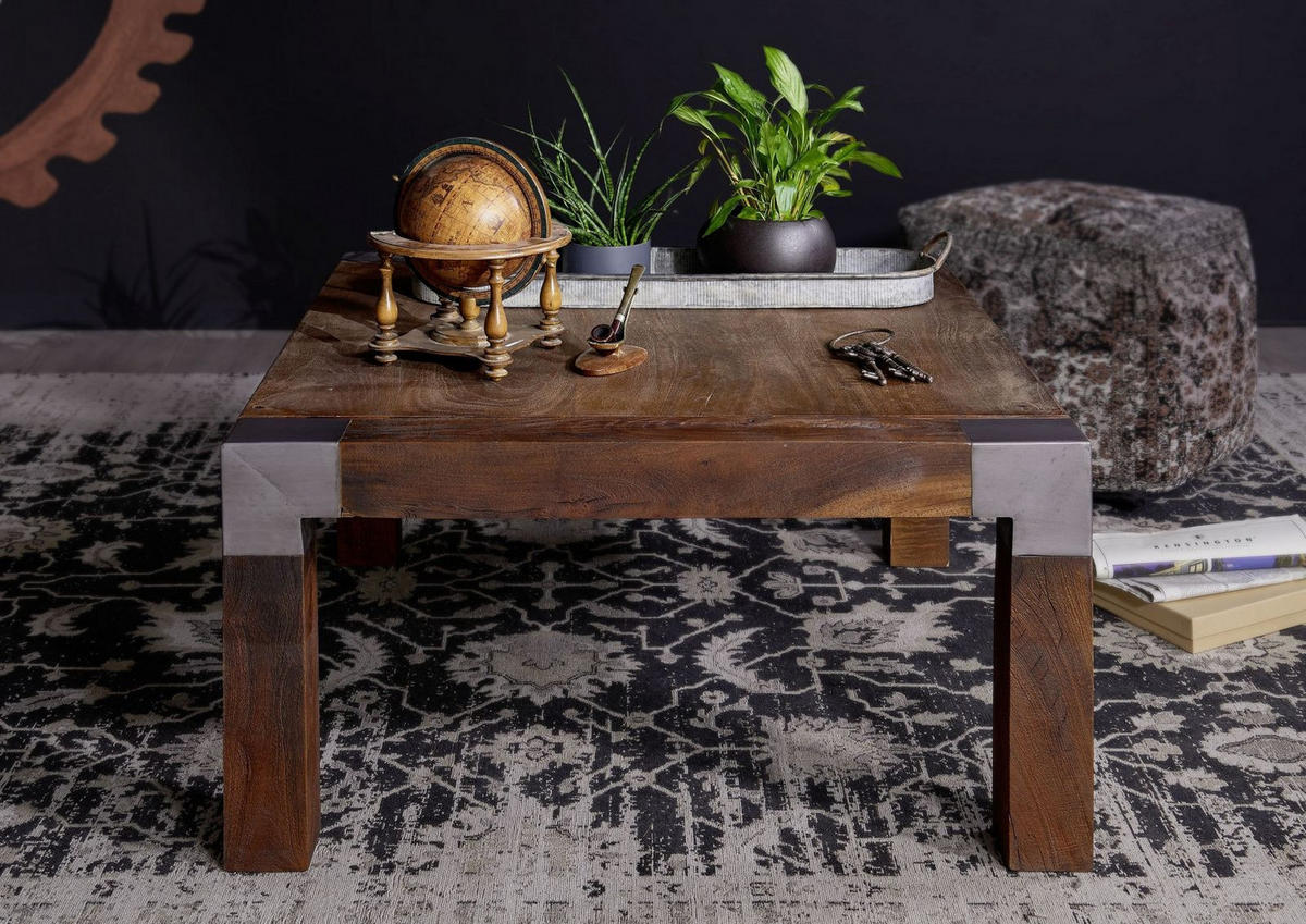 COUCHTISCH Mango 85x85x45 braun lackiert Amsterdam #19 - Braun, Holzwerkstoff (85/85/45cm) - Massivmoebel24