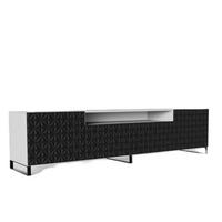 TV-SCHRANK Schwarz ALI Mit Dekorativen Fronten 200 cm - Schwarz/Weiß, Holzwerkstoff (200/40/41cm) - Sepro Meble