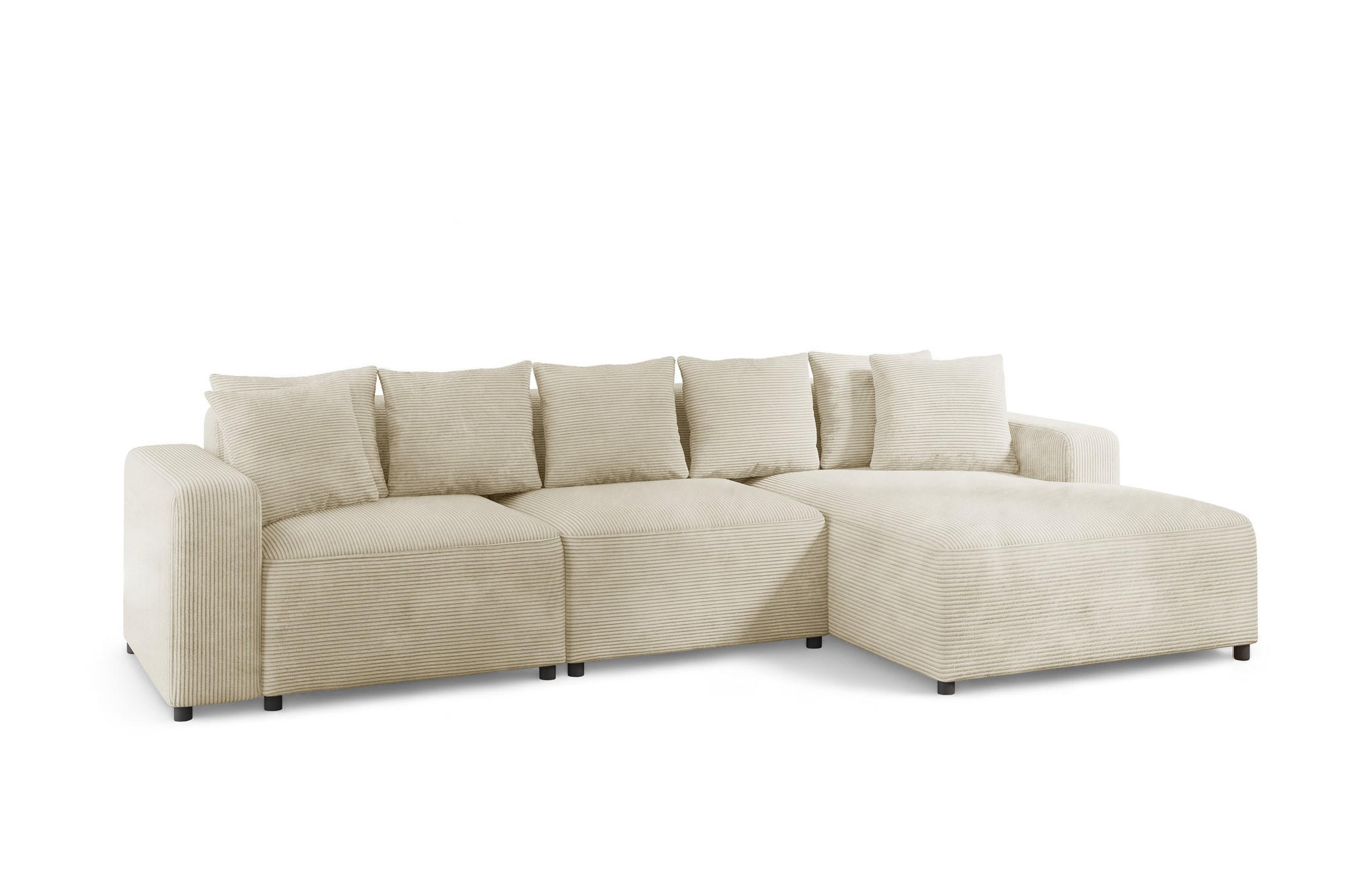 ECKSOFA Megan In Poso - Creme, Holzwerkstoff/Textil (331/165cm) - Fun Möbel