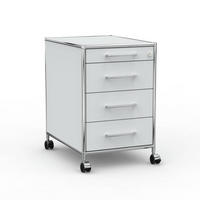 BÜRO-ROLLCONTAINER Holz, 60 cm, 4 Schubladen, Lichtgrau - Chromfarben/Silberfarben, Holzwerkstoff/Metall (60/66.5/60cm) - Versee