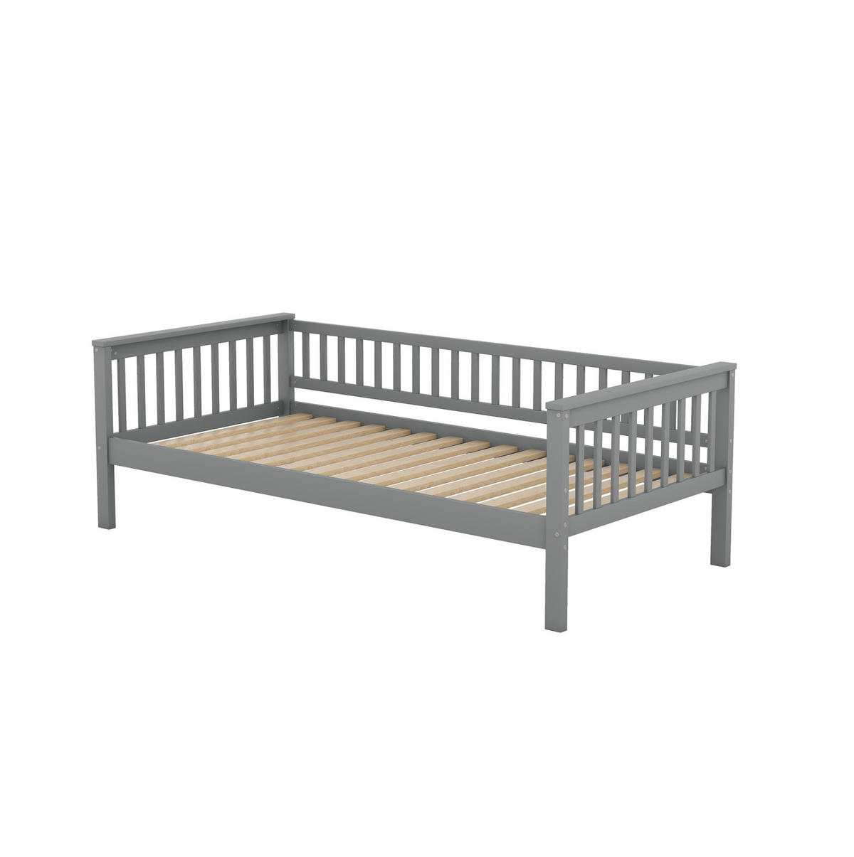 ETAGENBETT aus Kiefernholz und MDF 90x200 cm Grau mit 2 Schubladen und Umbaufunktion zu 2 Einzelbetten - Grau, Holzwerkstoff (90/200cm) - Modfu