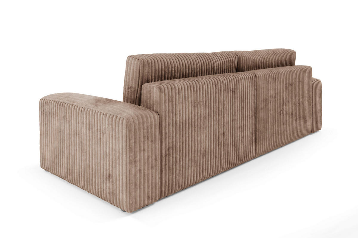 SCHLAFSOFA 4-Sitzer Cord Brown - Braun, Textil (244/70/102cm) - Furnisell