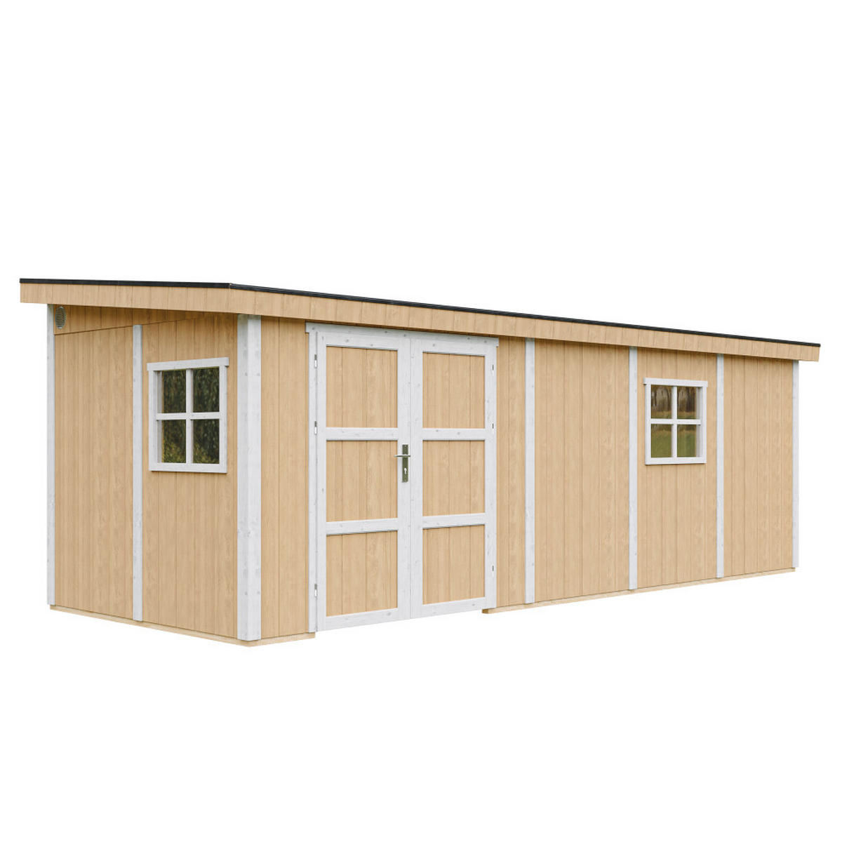 GARTENHAUS 14,3 m² - H231x248x648 cm - Ohne Boden und Seitenwand – M941B-HARVEST HONEY - Gelb, Holz (236/231/604cm) - Timbela