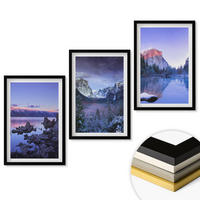 WANDBILDER 3er-Set - 40x60 cm Schwarzer Rahmen - Berglandschaften, Sonnenuntergang, Wasser - Schwarz, Kunststoff (40/60cm) - ArtPrintCave