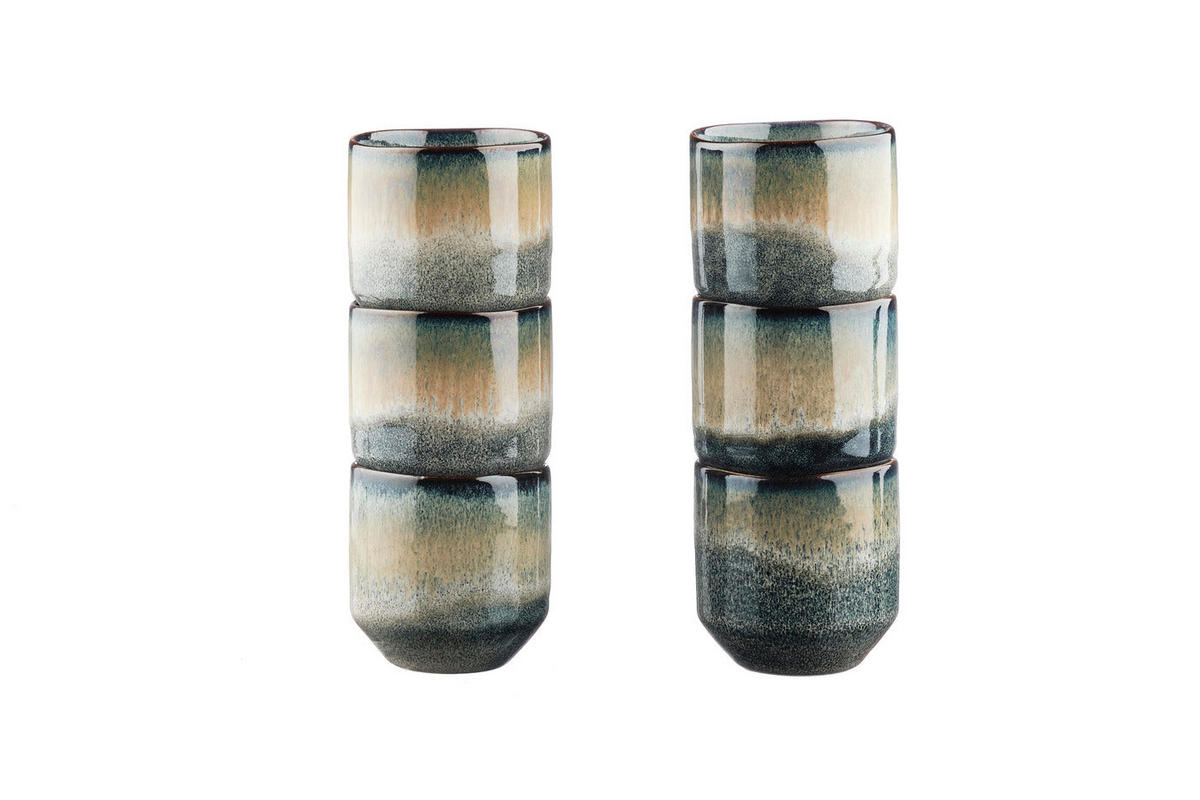 BECHER Genesis 150ml - 6er-Set - Erde - Grau, Keramik (0.15L) - Björn