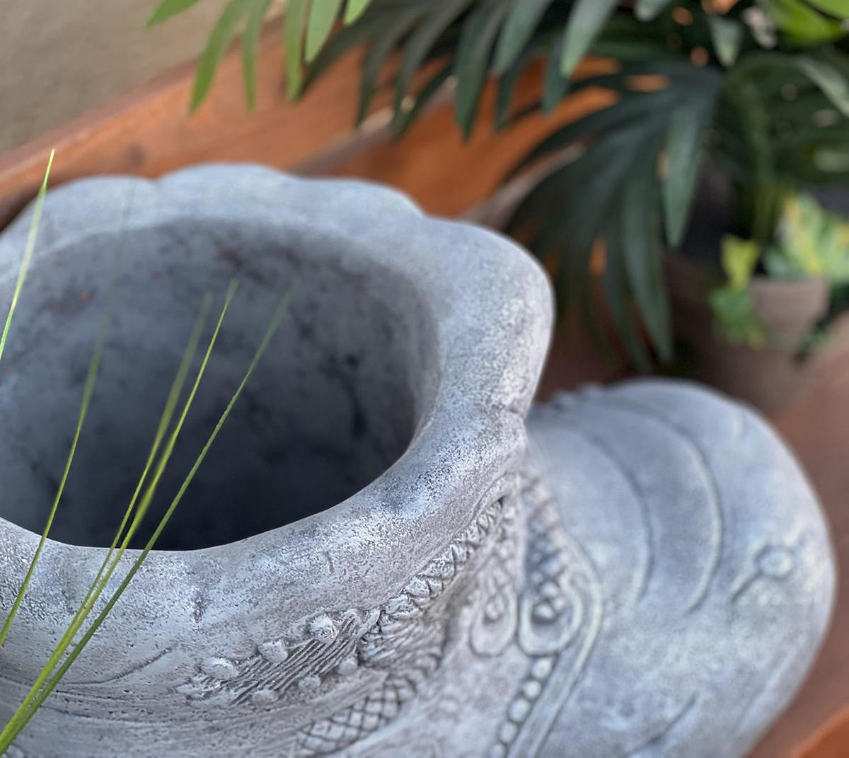 STEINFIGUR Pflanzschale Stiefel XL frostfest Steinguss - Grau, Stein (22/24/39cm) - stoneandstyle