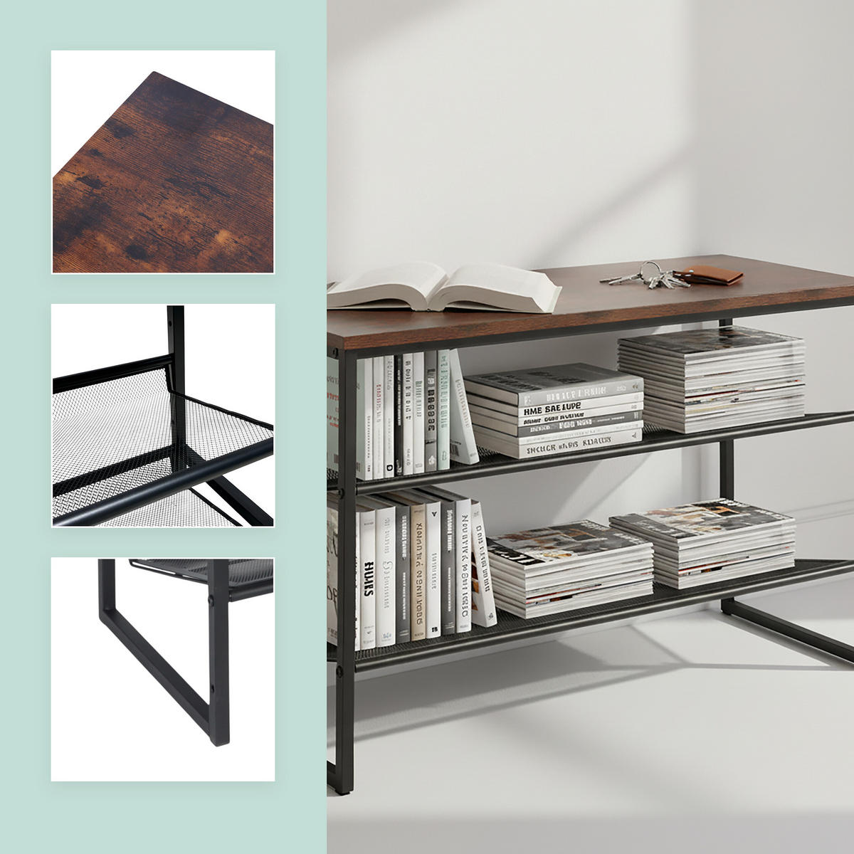 SCHUHREGAL - Schwarz, Holzwerkstoff/Metall (75/52.5/30cm) - Relaxdays