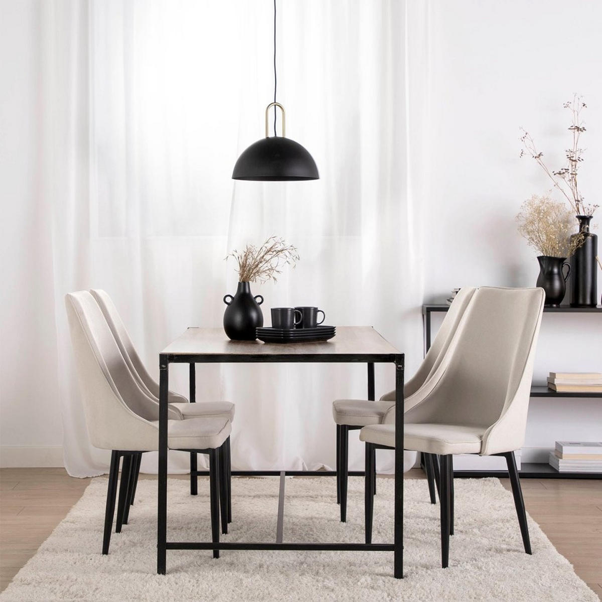 ESSZIMMERSTUHL Agnes Beige 45 cm x 95 cm - Beige, Textil (45/95/65cm) - Klast Home