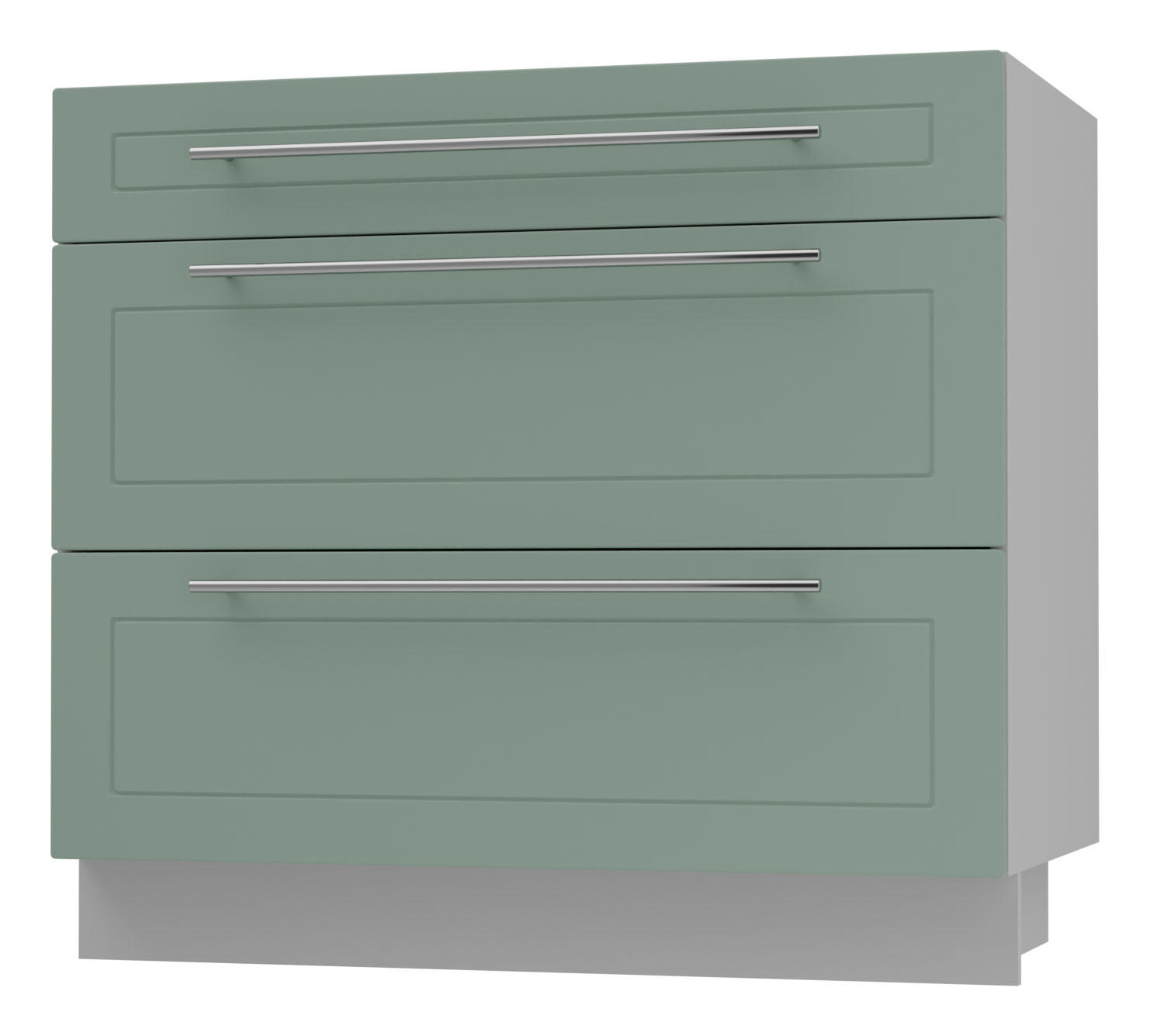 SCHUBLADENUNTERSCHRANK Kvantum D3A/90 90 / 50 / 82cm - Grau/Mintgrün, Holz/Holzwerkstoff (90/82/50cm) - Feldmann-Wohnen