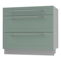 SCHUBLADENUNTERSCHRANK Kvantum D3A/90 90 / 50 / 82cm - Grau/Mintgrün, Holz/Holzwerkstoff (90/82/50cm) - Feldmann-Wohnen