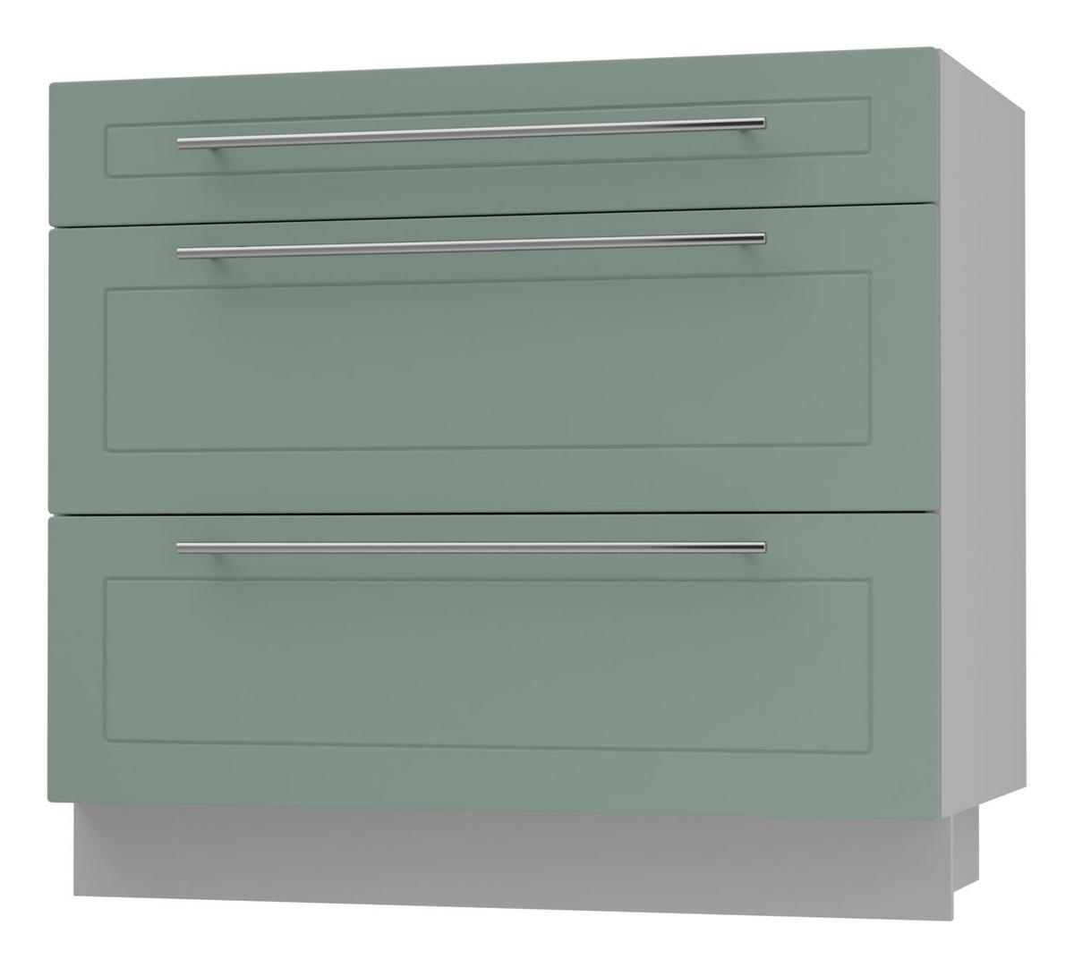 SCHUBLADENUNTERSCHRANK Kvantum D3A/90 90 / 50 / 82cm - Grau/Mintgrün, Holz/Holzwerkstoff (90/82/50cm) - Feldmann-Wohnen