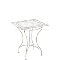 GARTENTISCH eckig 60/60/72 cm Metall Antik Weiß - Perlmutt, Metall (60/60/72cm) - CLP