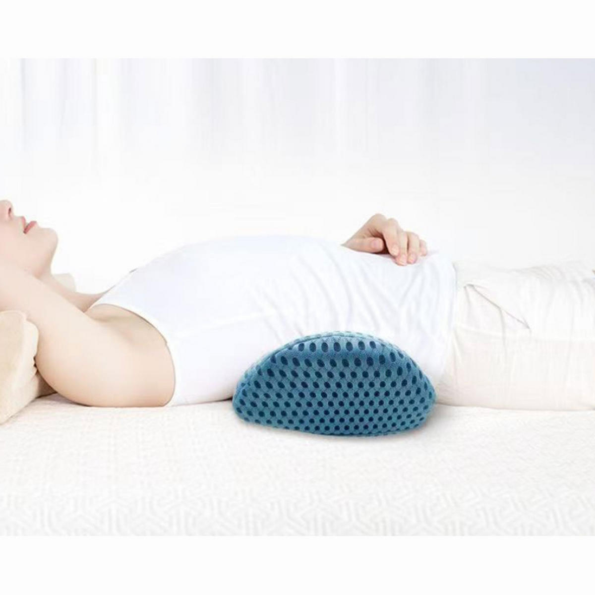 RÜCKENKISSEN Aus Memory-Schaum,46x23x11cm - Blau, Textil (20/30cm)