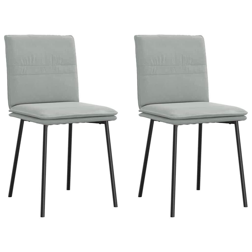 ESSZIMMERSTÜHLE 2 Stk. Hellgrau Samt 45*54*83cm - Hellgrau, Metall (45/83/54cm) - ZMH