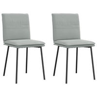 ESSZIMMERSTÜHLE 2 Stk. Hellgrau Samt 45*54*83cm - Hellgrau, Metall (45/83/54cm) - ZMH