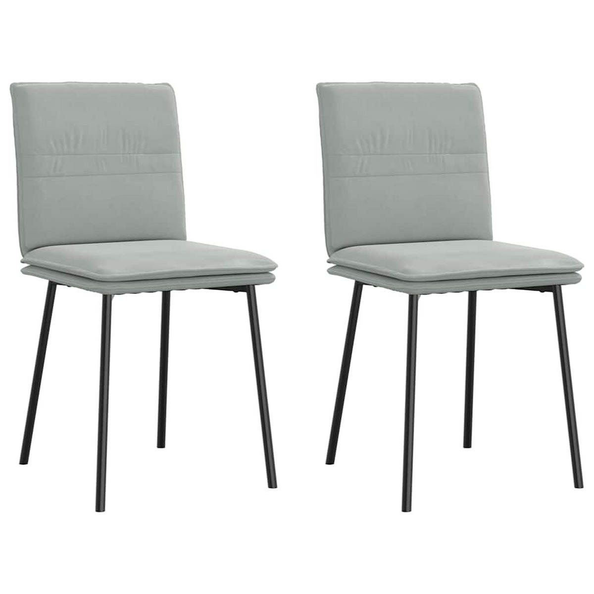 ESSZIMMERSTÜHLE 2 Stk. Hellgrau Samt 45*54*83cm - Hellgrau, Metall (45/83/54cm) - ZMH