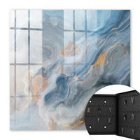 SCHLÜSSELBOX Schwarz 30x30 cm- Türöffnung nach rechts - Verträumte Abstraktion - Grau, Metall (30/30/5cm) - TULUP