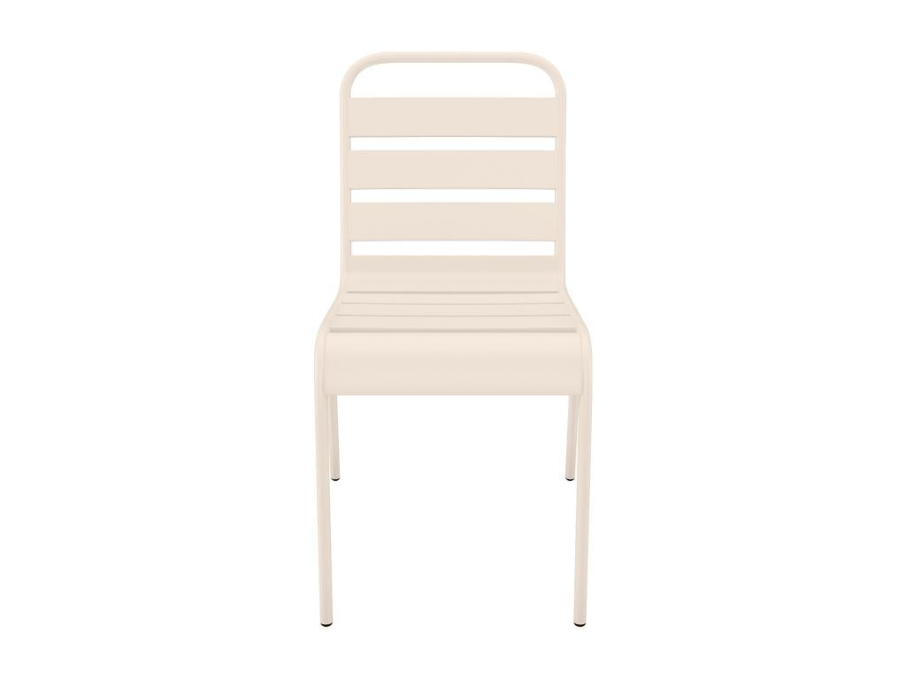 GARTENSTUHL stapelbar 2er-Set - Metall - Beige - MIRMANDE von MYLIA - Beige, Metall (59/79/47.5cm) - Vente-Unique