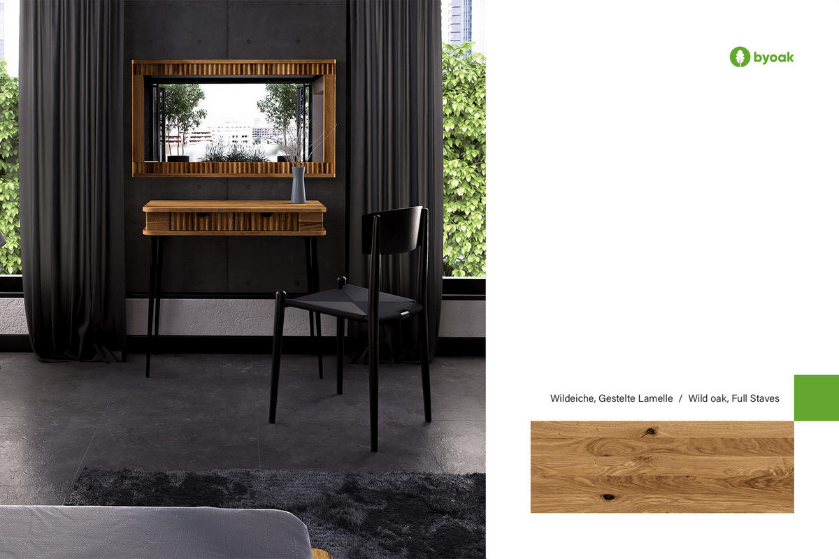 SPIEGEL LINA Wildeiche - Wildeiche, Holz (110/60/3cm) - byoak