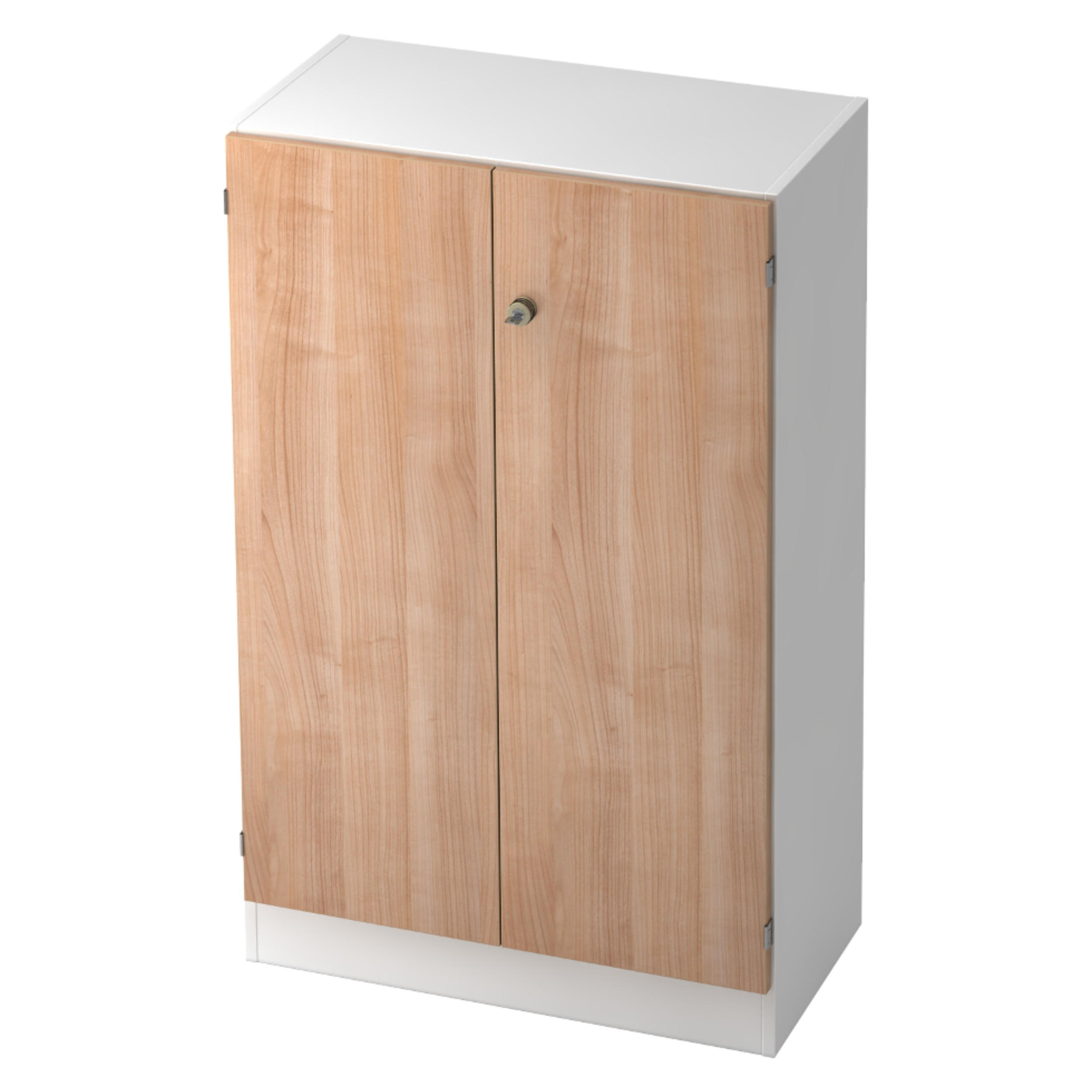bümö Aktenschrank Weiß, Nussbaum 80x127x42 cm