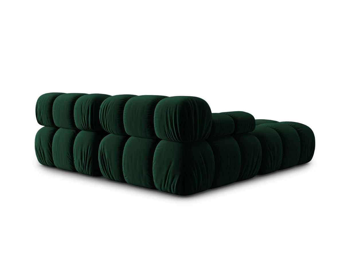 MODULARES-SOFA Bellis aus Samt flaschengrün 3 Sitzplätze - Grün, Textil (188/63/188cm) - Micadoni