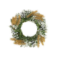 WEIHNACHTSKRANZ dekorierter SAMTIGE FREUDE II 30, Ø 30 cm, zum Hängen oder Aufstellen - Silberfarben/Goldfarben, Kunststoff (30/20cm) - LAALU