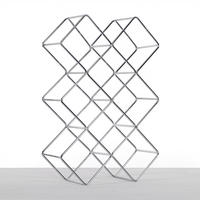 FLASCHENHALTER QUADRAT Metall silber - Silberfarben, Metall (28/25/10cm) - DESIGN DELIGHTS
