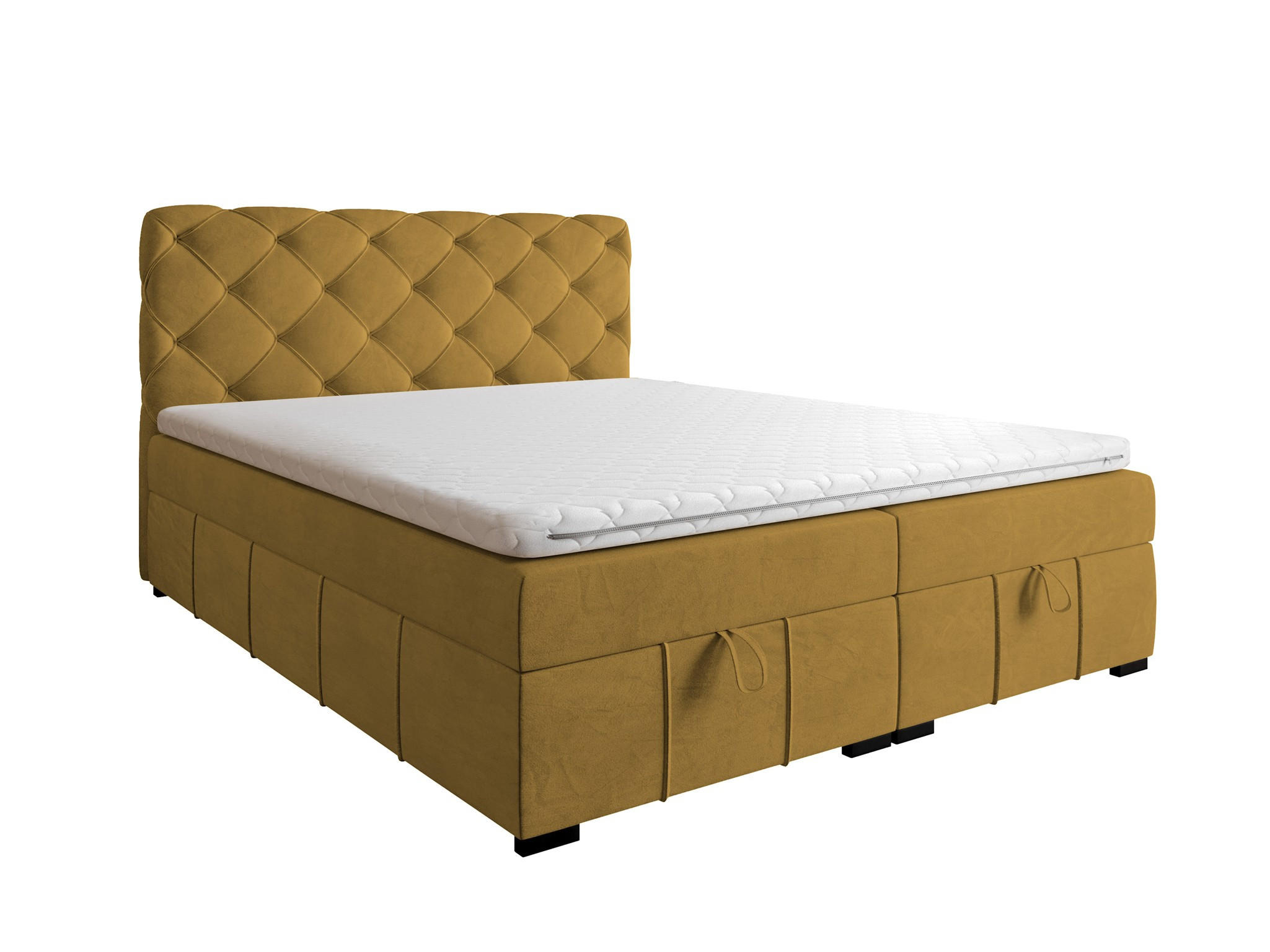 BOXBETT Gisel - Gelb, Holzwerkstoff/Textil (160/200cm) - Fun Möbel
