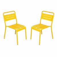 STUHL Bergame Gelb 2er-Set - Gelb, Metall (59/79/43cm) - Concept Usine