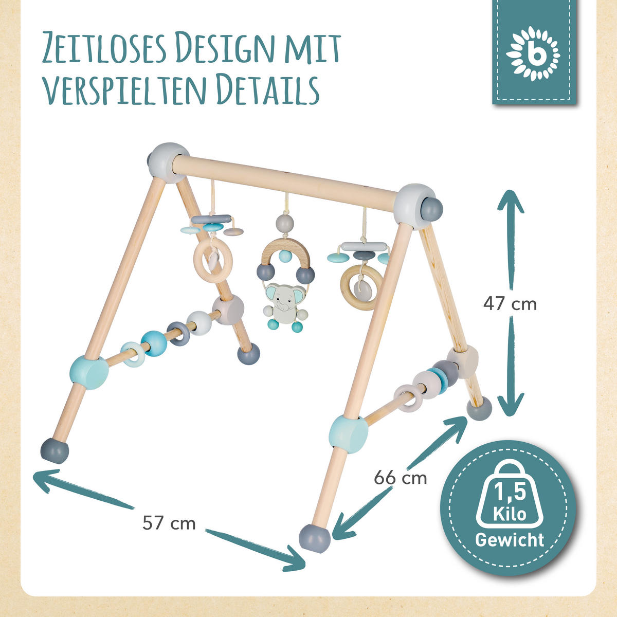 SPIELBOGEN aus Holz - ab Geburt - Blau, Holz (54/54cm) - Bieco Spielwaren