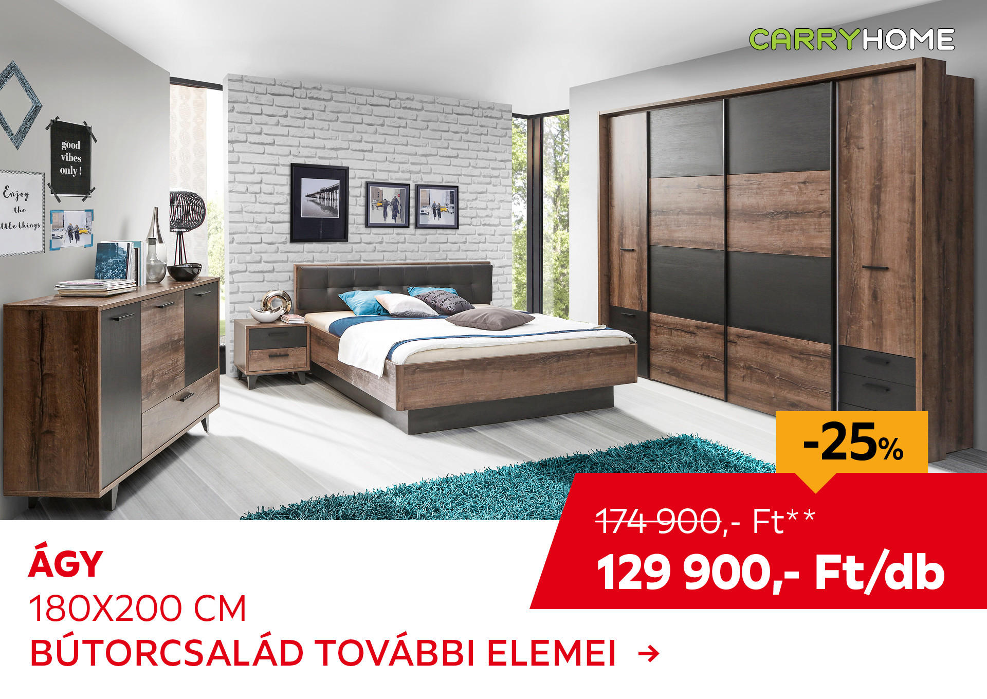 ÁGY 180X200 CM Kiemelt termék 174900 Ft.- helyett 129900 Ft.-