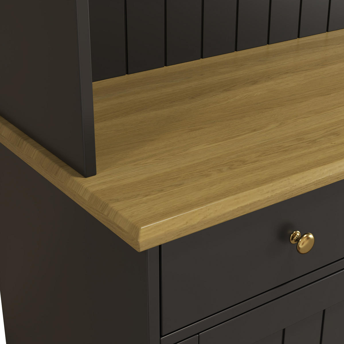 BUFFETSCHRANK Schwarz 120/40/191 cm - Schwarz, Holz (120/191/40cm) - PANGIVO
