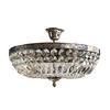 DECKENLEUCHTE Kristall Schönbrunn Ø45 Antik Silber gefertigt aus geschliffenen Kristallen - Silberfarben, Glas/Metall (45/45/28cm) - PGA Lights