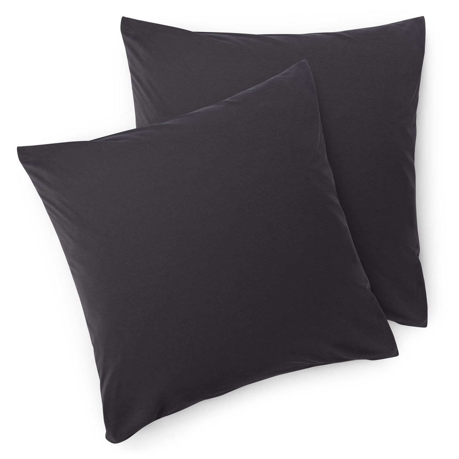 KISSENBEZUG Agneta 65/65 cm, 2er-Set, 100% Baumwolle, Anthrazit - Anthrazit, Textil (65/65cm) - Blumtal