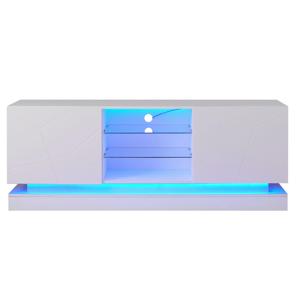 TV-LOWBOARD 160/38,5/60 cm mit Kabeldurchlass und Soft-Close - Weiß, Holzwerkstoff (160/60/38.5cm) - BEAOK