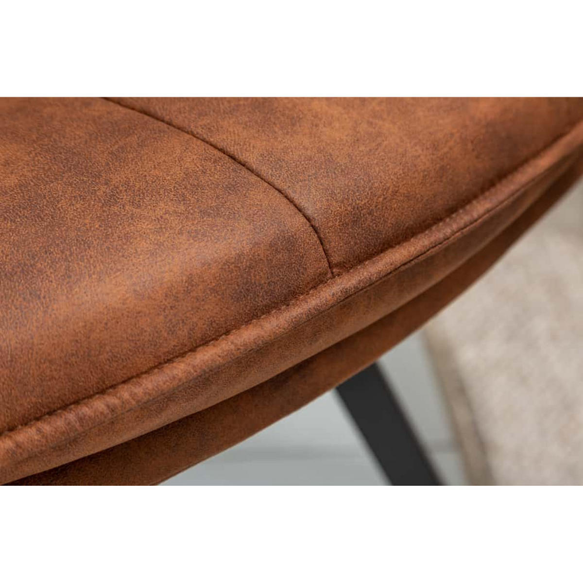 ARMLEHNSTUHL MR. LOUNGER Microfaser Hellbraun, Schwarz - Hellbraun/Schwarz, Textil/Metall (63/85/62cm) - riess-ambiente