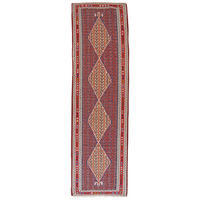 HANDWEBTEPPICH Kelim Senneh Blau 314/88 cm Schurwolle - Blau, Textil (88/314cm) - Looma