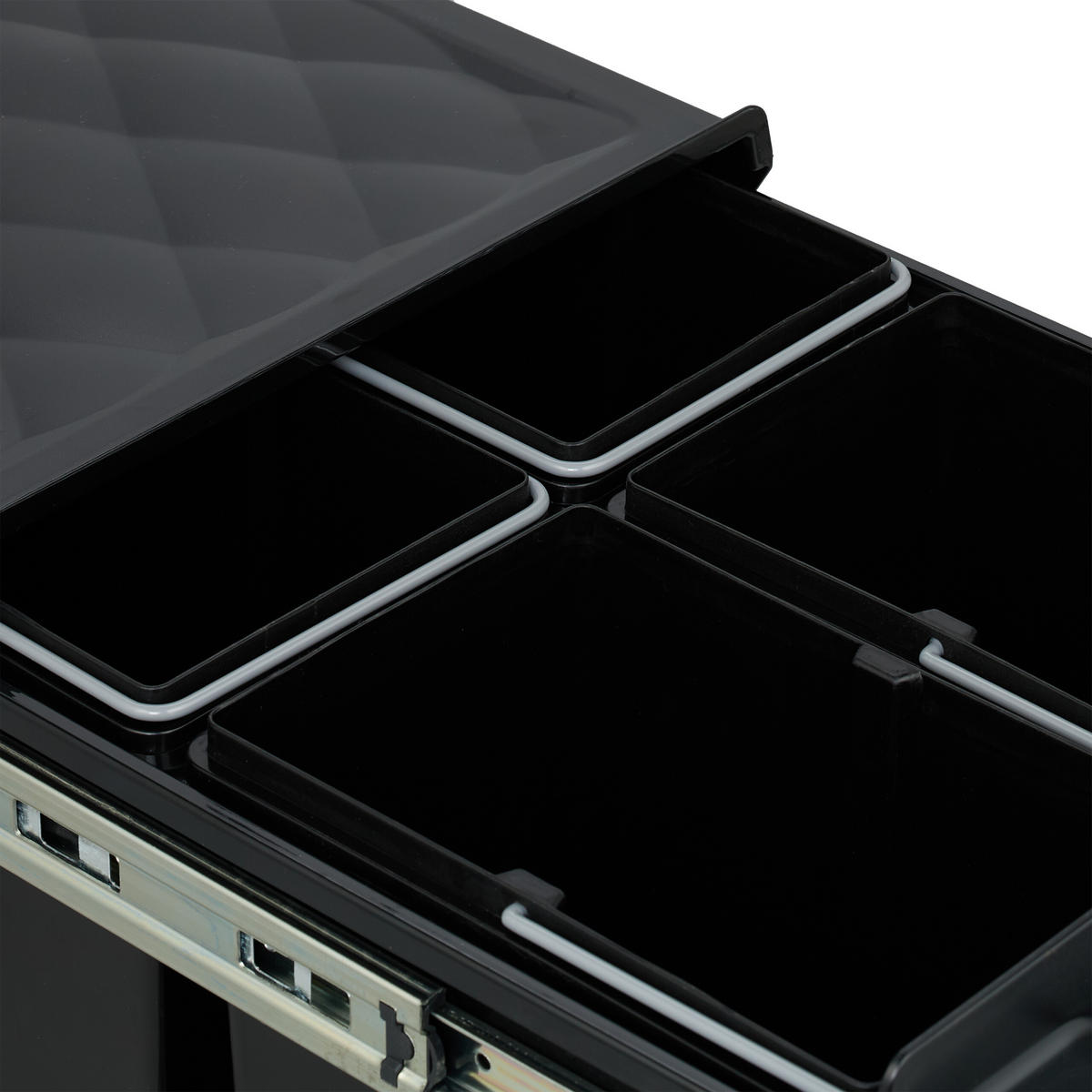 EINBAUMÜLLEIMER - Schwarz, Kunststoff/Metall (34/34.6/51.8cm) - Relaxdays