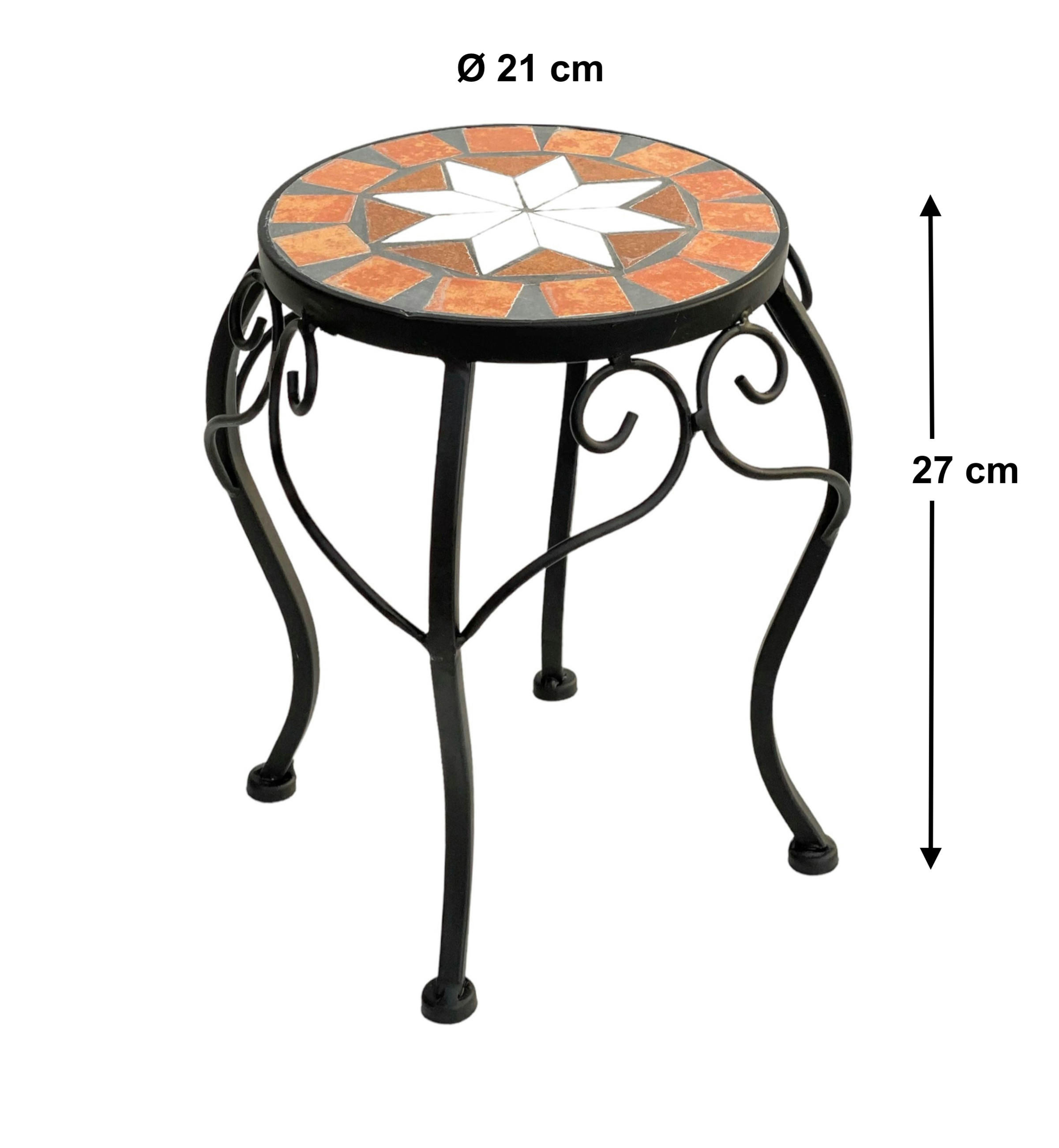 BLUMENHOCKER 27 cm Rund 12014 - Schwarz, Metall (21/27/21cm) - DanDiBo