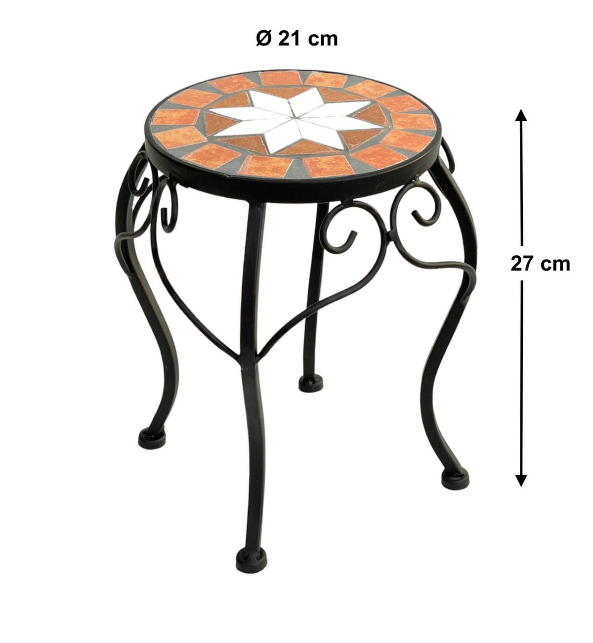 BLUMENHOCKER 27 cm Rund 12014 - Schwarz, Metall (21/27/21cm) - DanDiBo