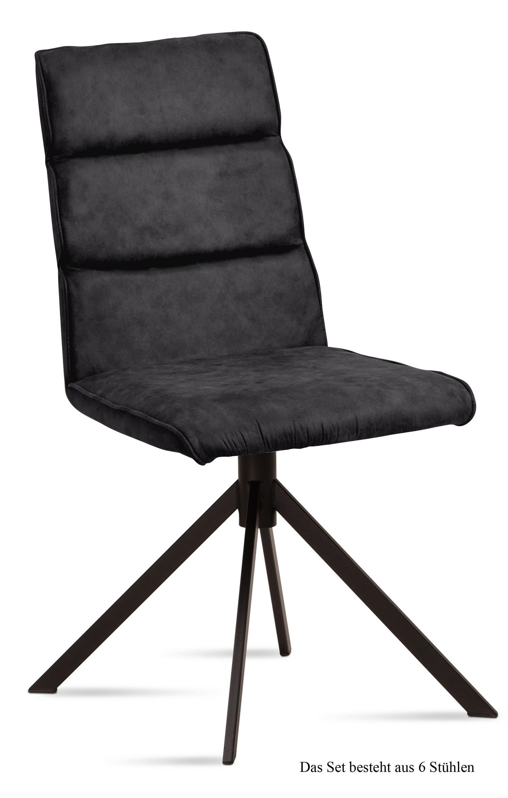 ESSZIMMERSTUHL (6er-Set) Drusy 47x92x60 Schwarz/Anthrazit - Anthrazit/Schwarz, Kunststoff (60/92/47cm) - 58aufmkessel