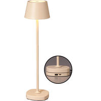 LED-AKKU Tischlampe mit Ladestation Ø 11 x 45 cm stufenlos dimmbar für Innen und Außen beige - Beige, Kunststoff (11/11/45cm) - Northpoint
