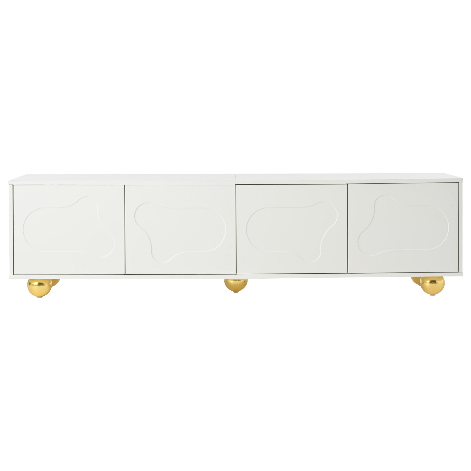 TV-ELEMENT180X40X45CM Weiß in Wolkenform für 75-Zoll Fernseher bis 60kg - Weiß, Holz (47.98/17.48/76.1cm) - Raelunyi