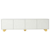 TV-ELEMENT180X40X45CM Weiß in Wolkenform für 75-Zoll Fernseher bis 60kg - Weiß, Holz (47.98/17.48/76.1cm) - Raelunyi