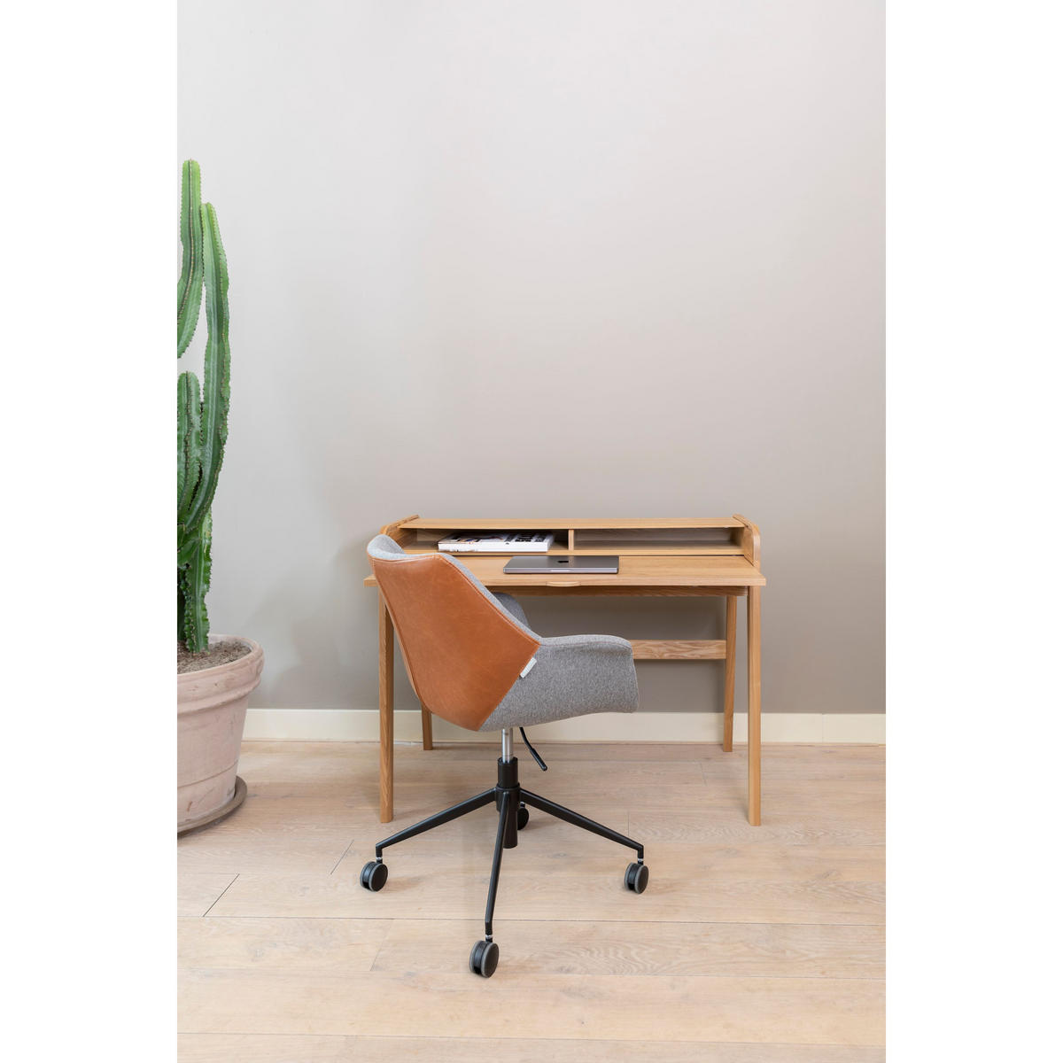 BÜROSTUHL Doulton Armlehne Vintage Braun - Braun, Textil (67/79/63cm) - Zuiver