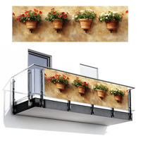 BALKON-SICHTSCHUTZ Blumentöpfe - Wand - Vintage - Terra cotta, Kunststoff (300/90cm) - MuchoWow